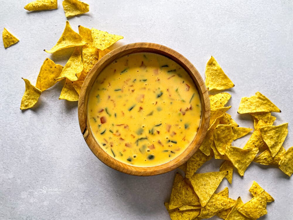 Bowl of Queso Dip with Chips